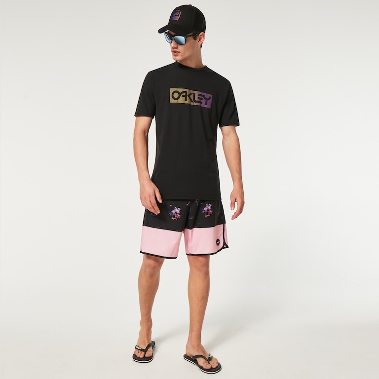 Tropics St 19"Rc Boardshort - Palms Stripe Black