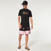 Tropics St 19"Rc Boardshort - Palms Stripe Black