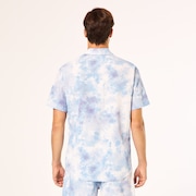 Deco Palms Rc SS Button Down - Tie Dye Clouds Light Blue