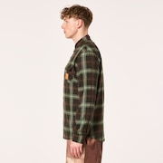 Tc Skull Flannel Shirt - Green/Brown