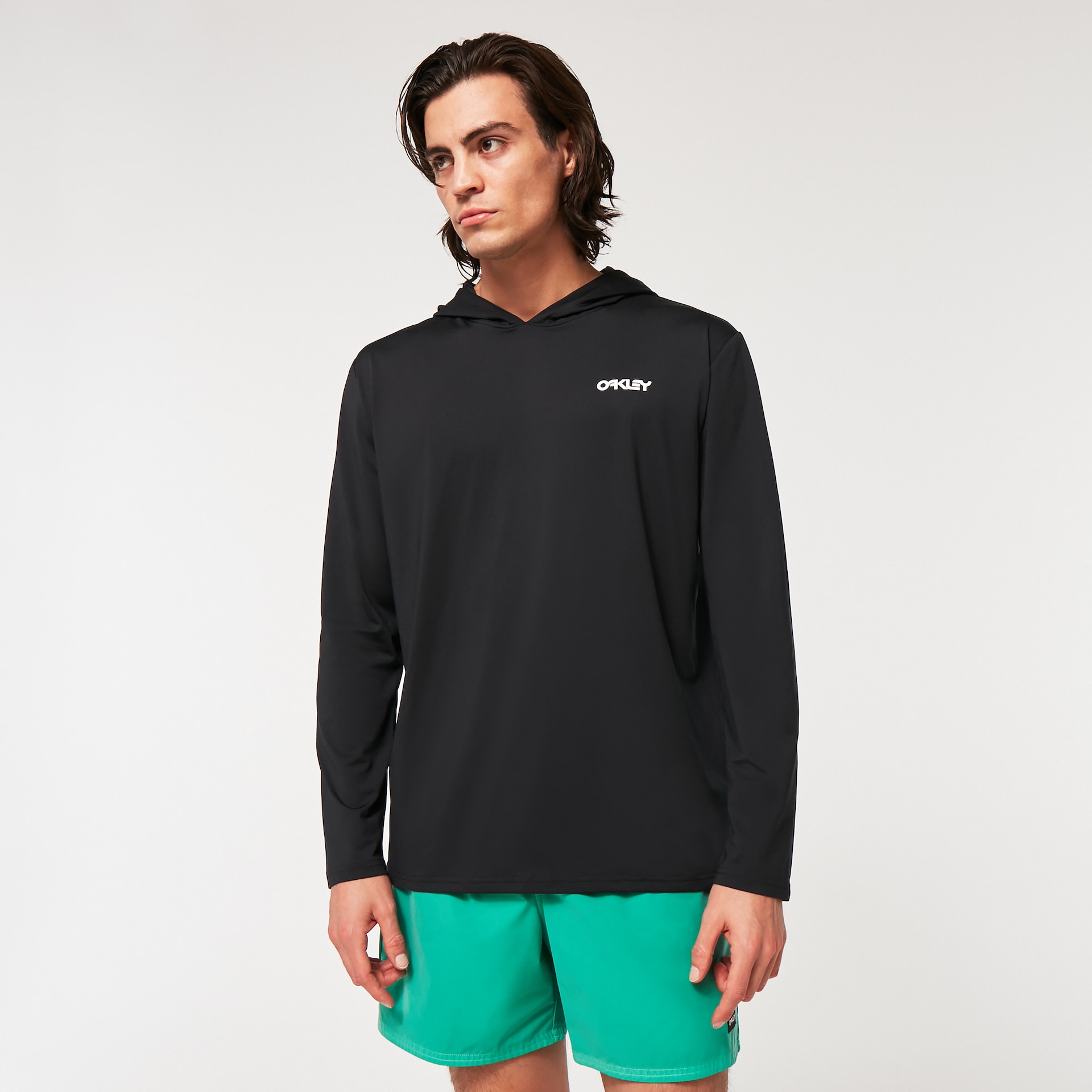 Oakley Men's Rainbow Rc Hooded Rushguard - Blackout Size: M