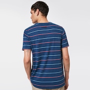 All Stripes SS Tee - Poseidon Heather