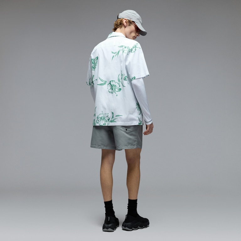 Hibiscus Breeze Shirt - Aop Hibiscus White/Green