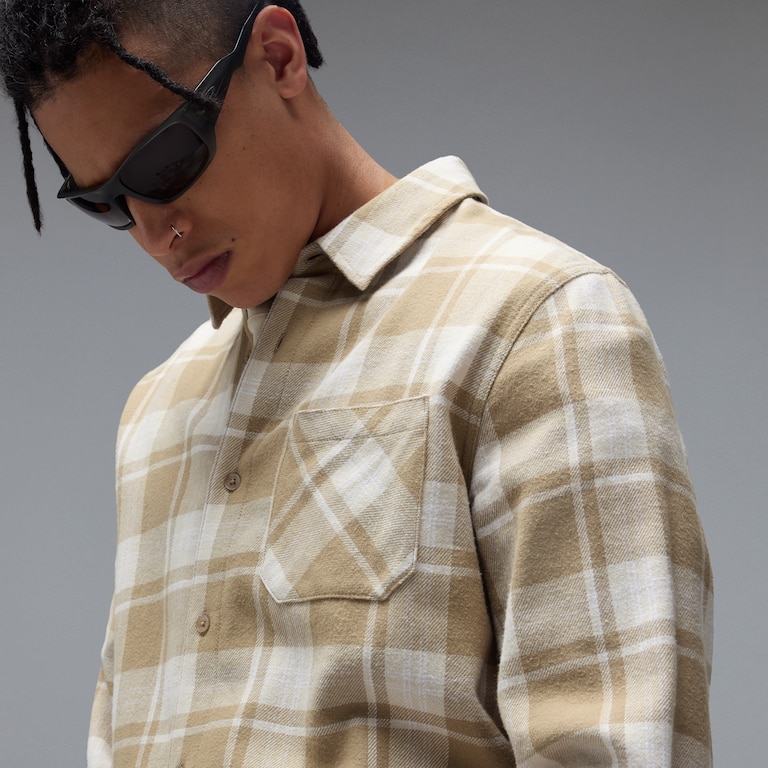 Podium Plaid Ls Flannel - Pebble/Mist/White Check