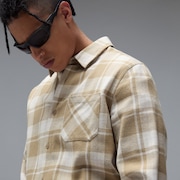 Podium Plaid Ls Flannel - Pebble/Mist/White Check