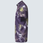 Skull Blurred Mock Shirt - Berry Print