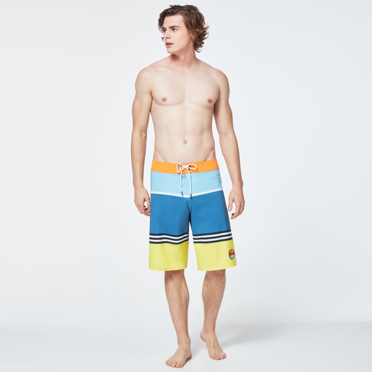 Striped 1975 Boardshort 21 - Blue Yellow Color Block