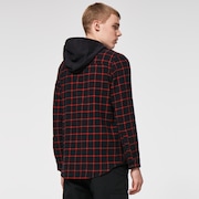 Hooded Button Down - Black/Red Check