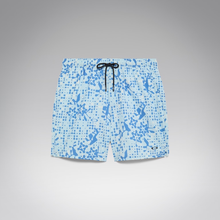All Hibiscus 17'' Beachshort - Monog Pixels Frost