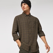 Podium Plaid Ls Flannel - New Dark Brush Check