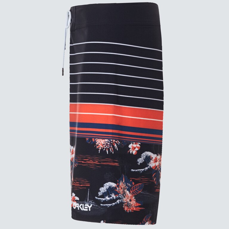 Retro Bloom 20 Boardshort - Black Hawai/Stripe