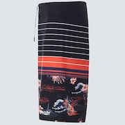 Retro Bloom 20 Boardshort - Black Hawai/Stripe