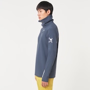 Skull Synchronism Aloft Mock Neck - Dark Aqua