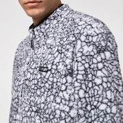 Hillside Sherpa Fz Fleece - White Crackle Print