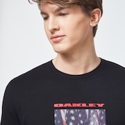 USA Flag Picture Short Sleeve Tee - Blackout
