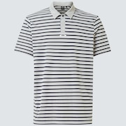 Striped Piquet Polo - Fog Gray