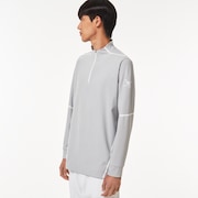 Skull Synchronism Ls Mock Shirt - Gray Slate