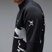 Skull Bold Sweater Mock Shirt - Pitch Black
