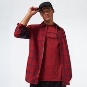 Bonfire Full Zip LS - Fathom/Iron Red Check