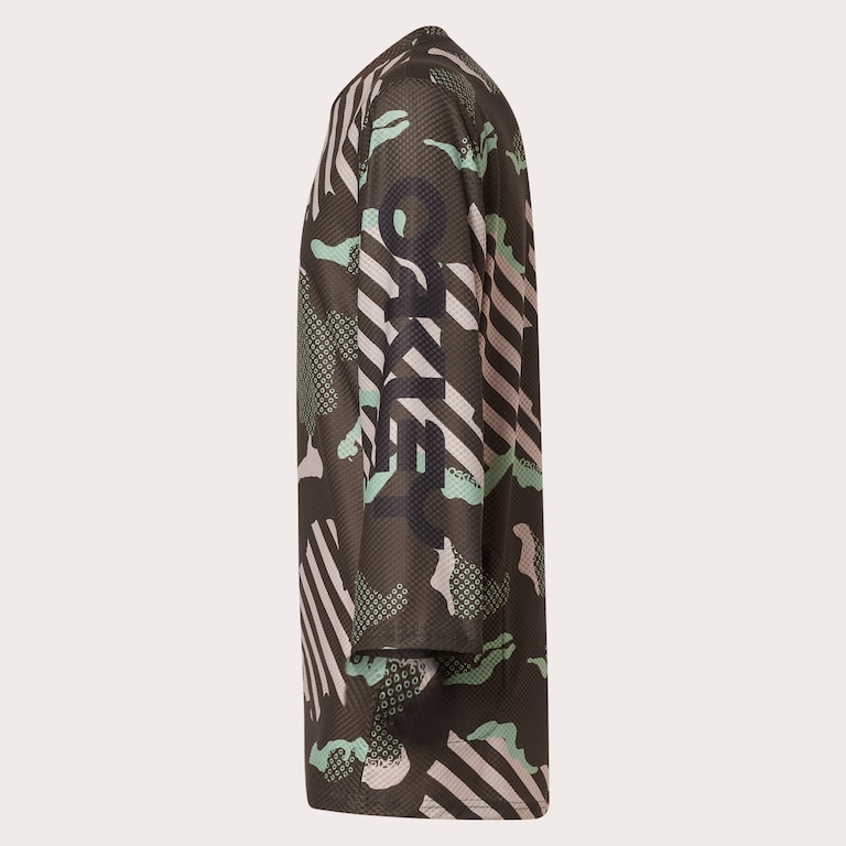 Ride Free LS Jersey - Green Stripe/Grip Camo