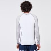 Color Block LS Rashguard - White