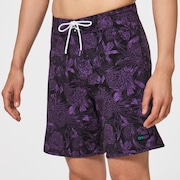 Dark Floral 18 Rc Boardshorts - Purple Flower