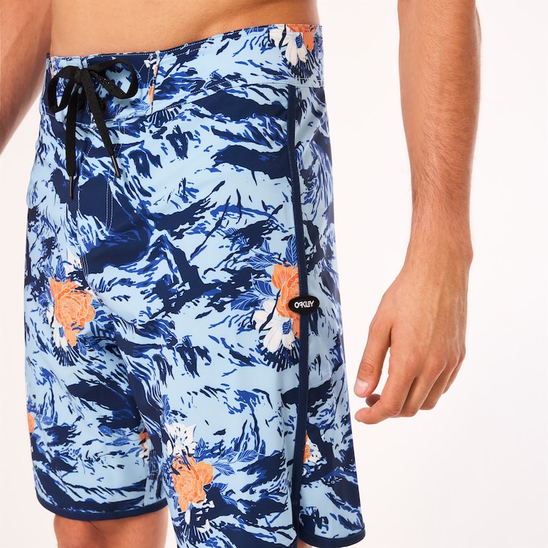 Palm Florals Rc 19” Boardshort - Tiger Flowers Camo Blue