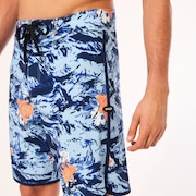 Palm Florals Rc 19” Boardshort - Tiger Flowers Camo Blue