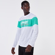 TNP Fiery Stripe LS Tee - White
