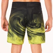 Cosmic Tides 18" Boardshort - Gradient Swirl Black/Yellow