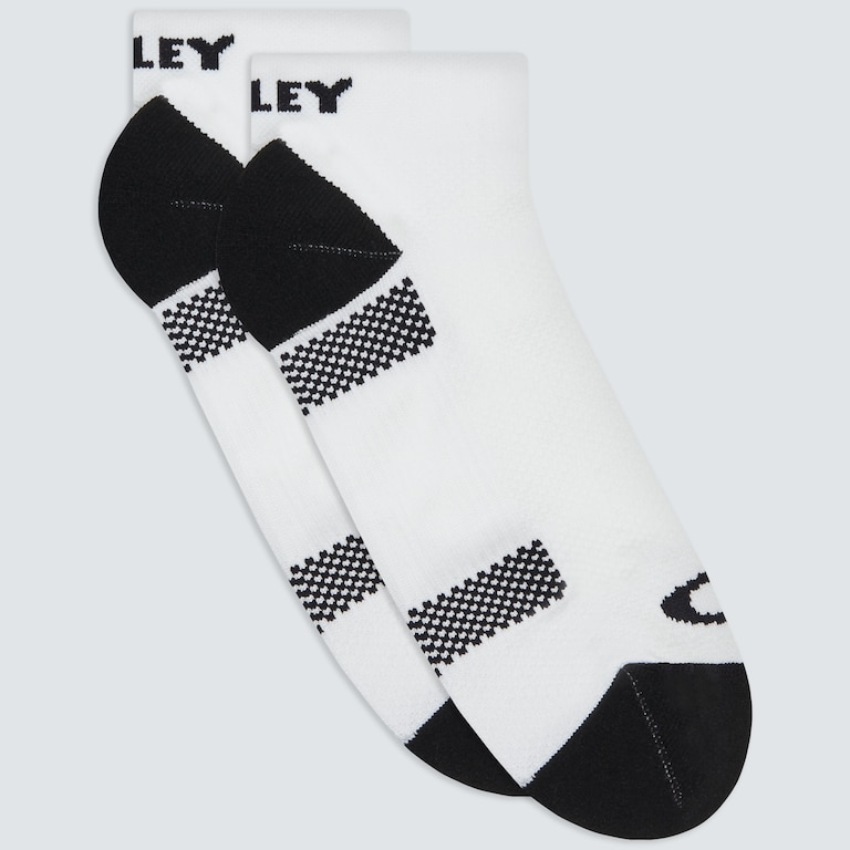 Ribbed Ellipse Short Socks - White