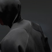 Latitude Veil Knitted Hoodie - Pitch Black