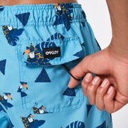 Toucan Tropics 16 Beach Short - Toucan Blue Aviator