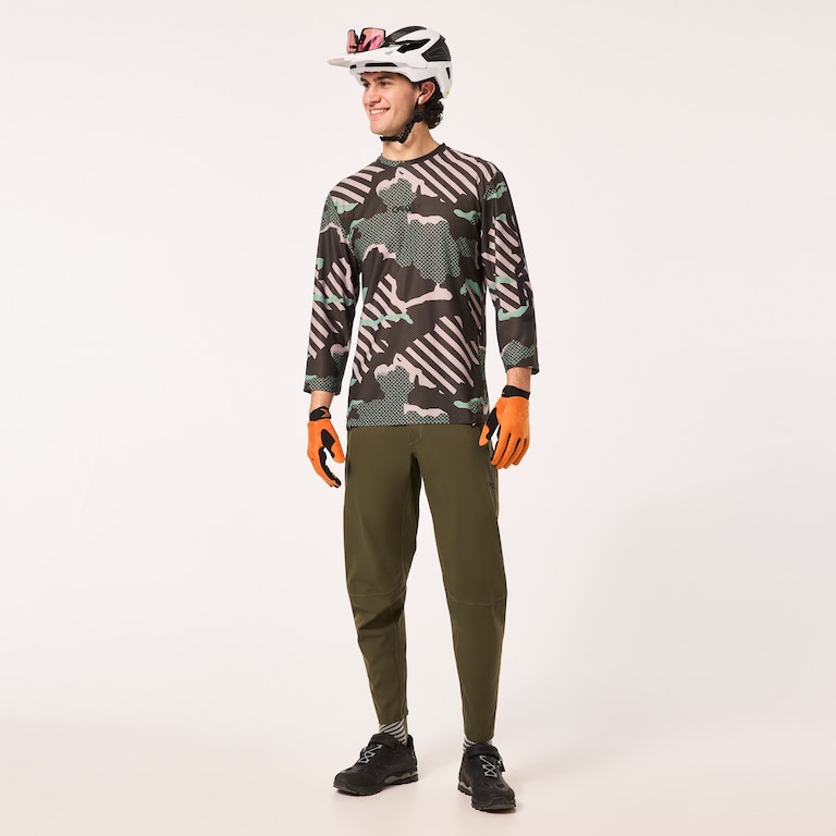 Ride Free LS Jersey - Green Stripe/Grip Camo
