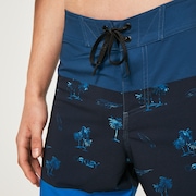 Tropics St 19"Rc Boardshort - Palms Stripe Blue
