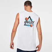 Space Polygon Sleeveless T - White