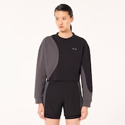 W Pursuit Cruise Crop Sweatshirt - Blackout/Uniform Gray