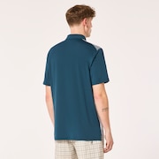 Jacquard Printed Polo - Oil Blue