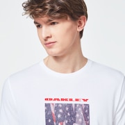 USA Flag Picture Short Sleeve Tee - White