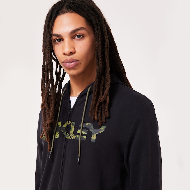 Teddy Full Zip Hoodie - Black/Tiger Mint Camo