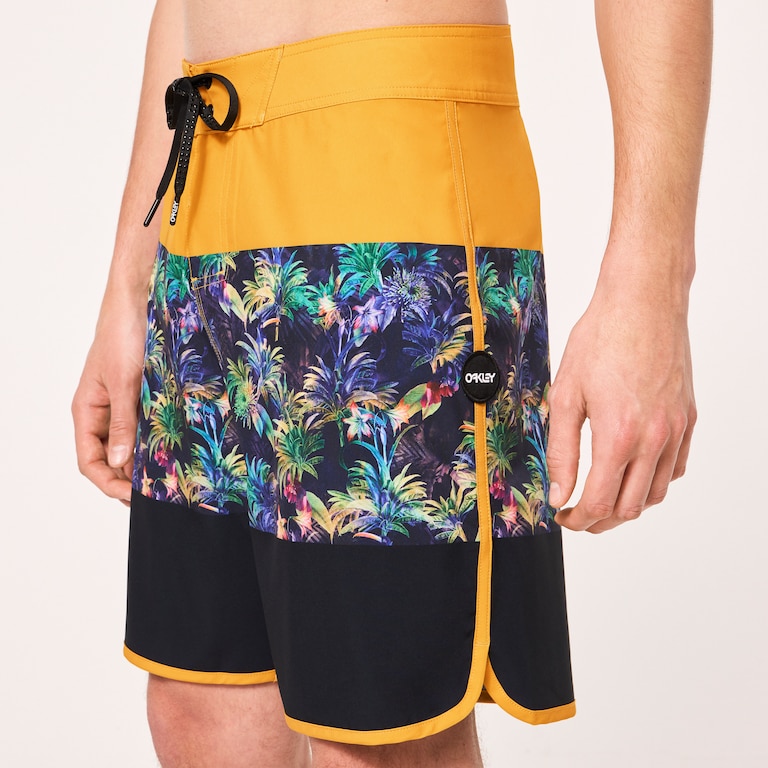Neon Palms 19" Boardshort - Yellow Palm Block Print