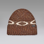 W. Ellipse Ribbed Beanie - Dark Umber