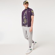 Skull Blurred Mock Shirt - Berry Print