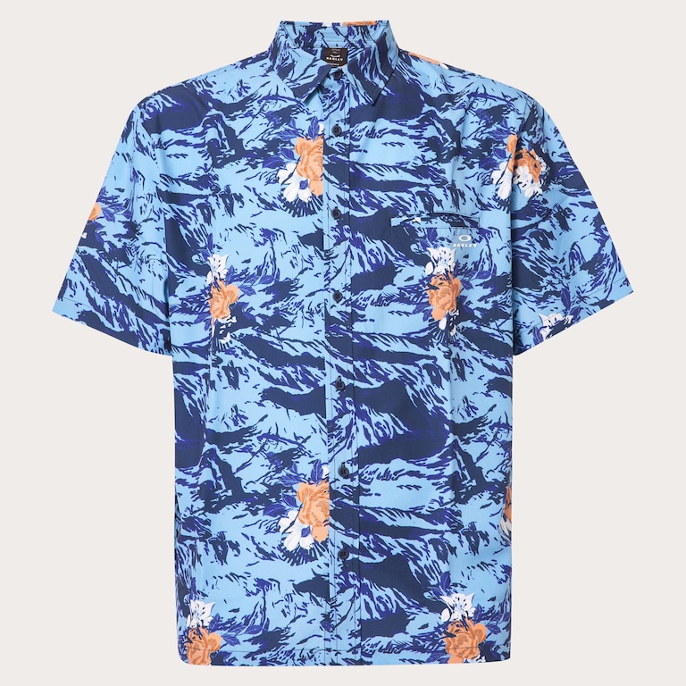 All Day  Rc Shirt - Tiger Flowers Camo Blue