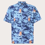 All Day  Rc Shirt - Tiger Flowers Camo Blue