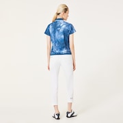 Elevate Squeeze Hem Polo - Blue Storm Print