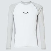 Color Block LS Rashguard - White