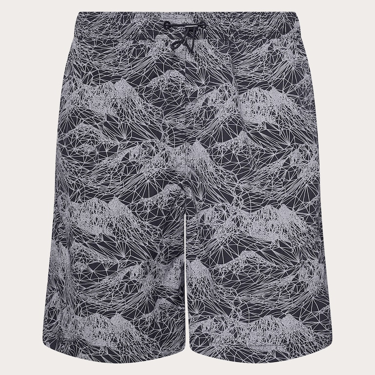 Outdoor Printed Short - Aop Mountain Black Cement