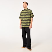 All Day  Rc Shirt - Distorted Stripes Green