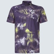 Skull Blurred Mock Shirt - Berry Print